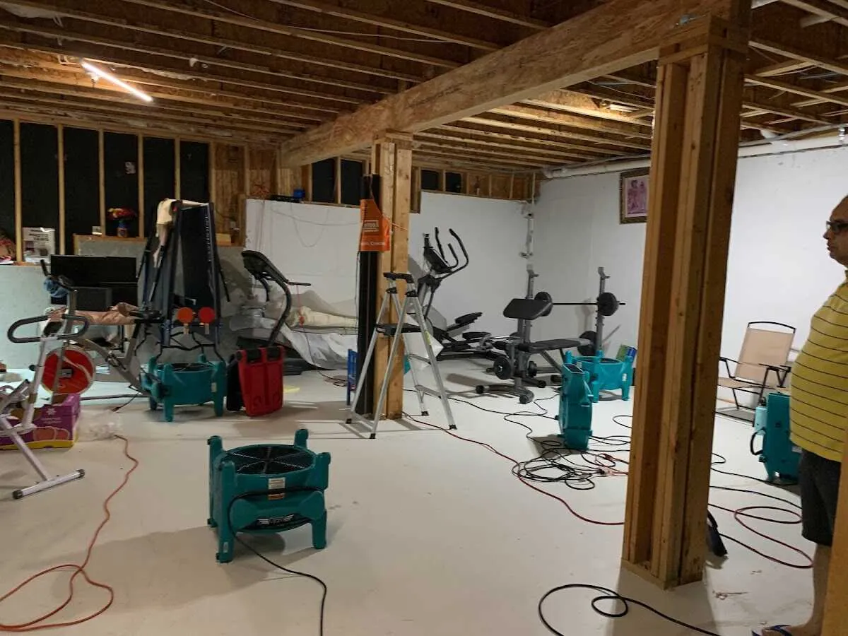 Basement drying equipment setup for Contents Cleaning & Restoration in Whitefish Bay